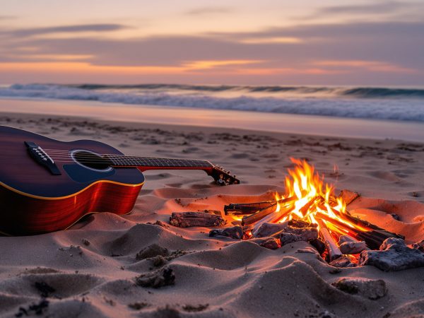 PlageCrépusculeFeuDeCamp