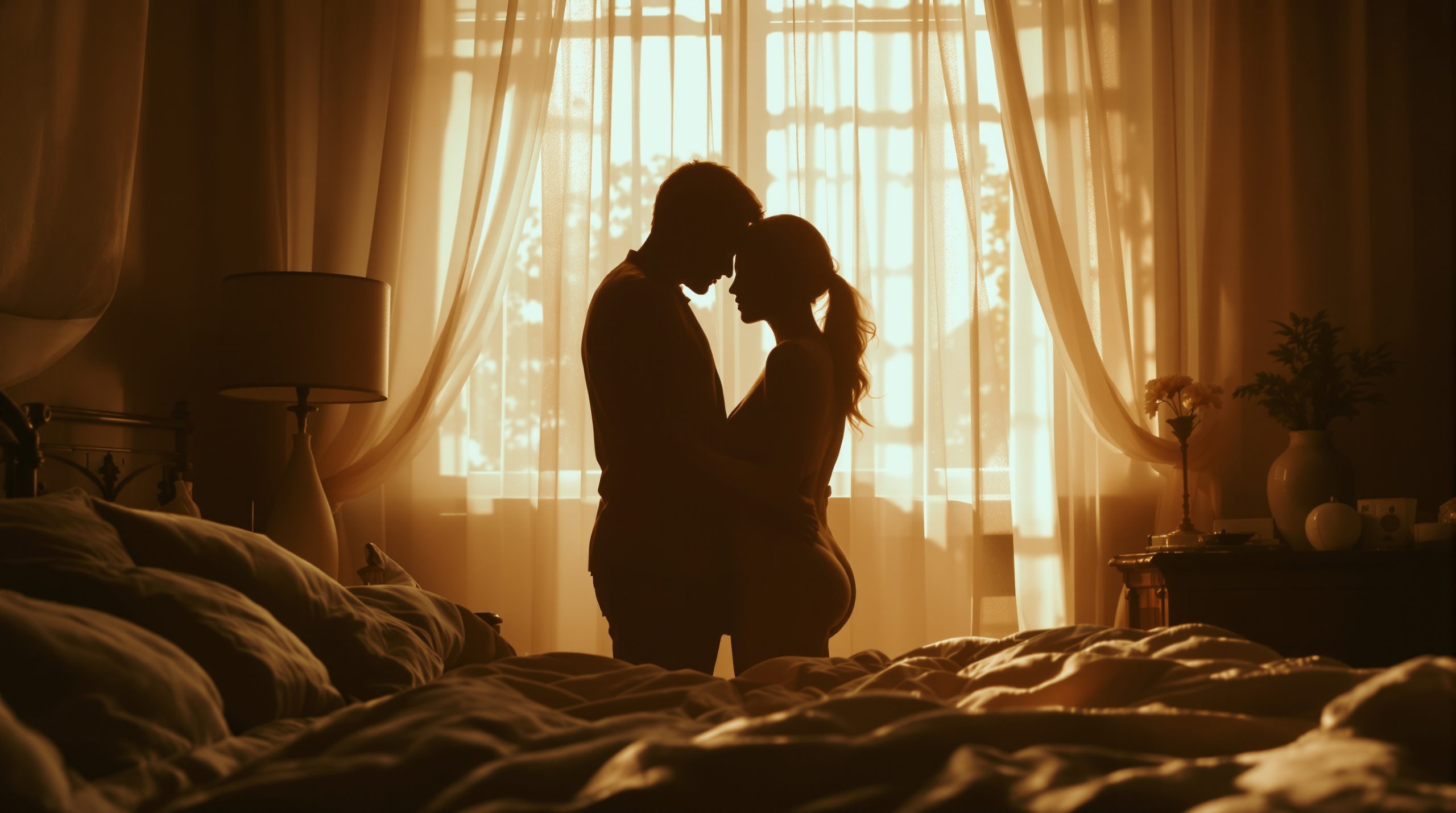 Couple intime chambre
