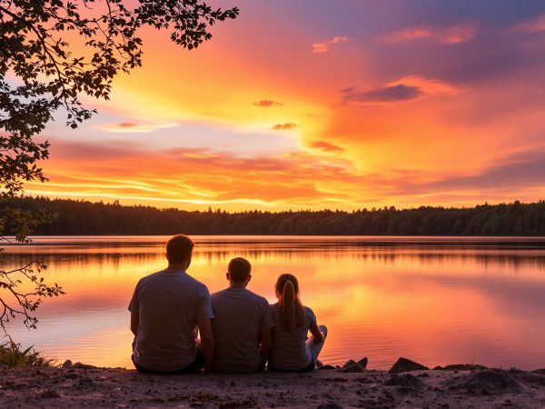 Couple-lac-coucher-soleil